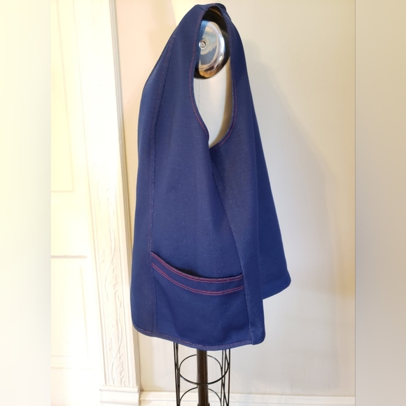 Vintage blue faux denim vest 2XL - Picture 4 of 7